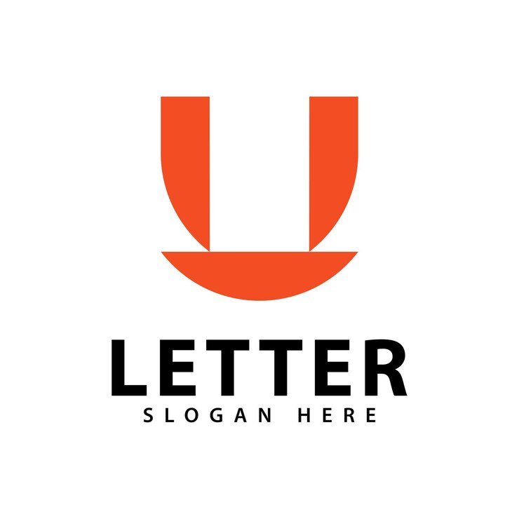 Vettore elementi del modello di progettazione del logo della lettera u