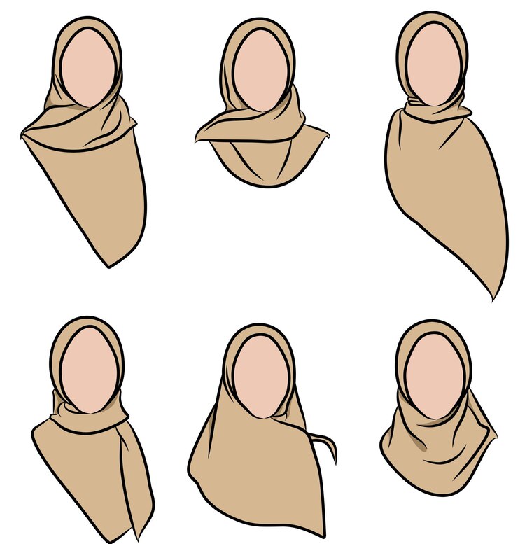 Vettore elementi dello stile hijab