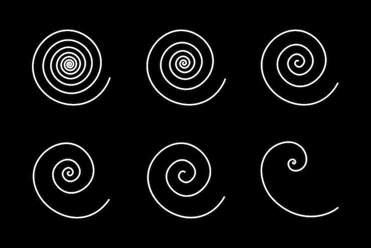 Elementi di design del logo a spirale Illustrazione vettoriale