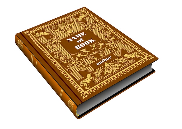 Elementi di design della copertina di un vecchio libro copertina vettoriale 3D disegnata a mano
