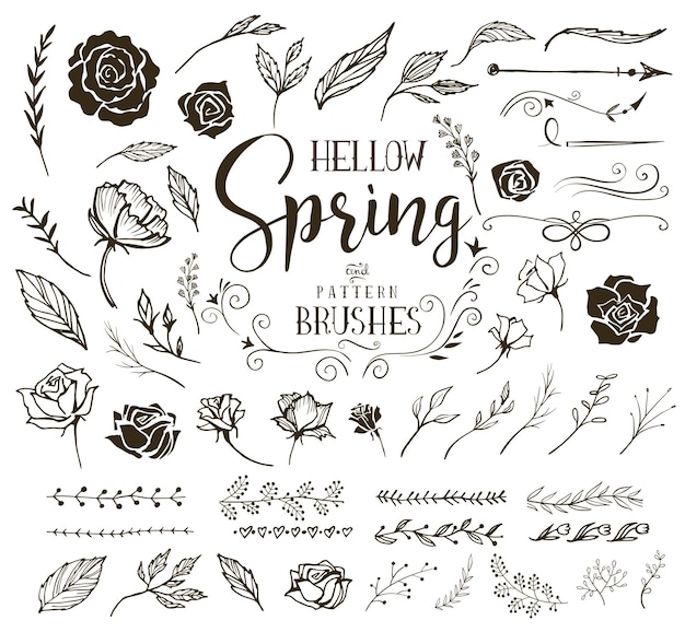 Elementi di design floreale di Hello Spring