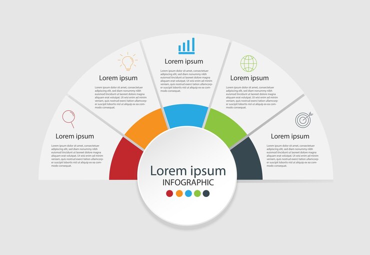 Elementi di design moderno per il business Infografica multicolor.