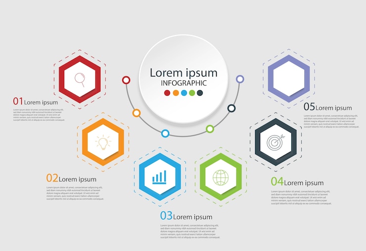Elementi di design moderno per il business Infografica multicolor.
