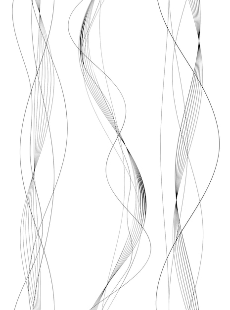 Elementi di design Onda di molte linee grigie Strisce ondulate astratte su sfondo bianco isolato Line art creative Illustrazione vettoriale EPS 10 Onde lucide colorate con linee create utilizzando lo strumento Blend