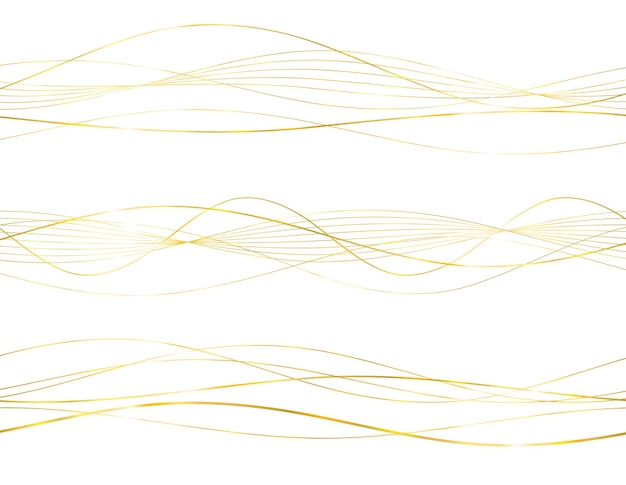 Elementi di design Onda di molte linee scintillanti Astratto bagliore verticale strisce ondulate su sfondo bianco isolato Linea creativa arte Illustrazione vettoriale EPS 10 stile art deco per invito a nozze
