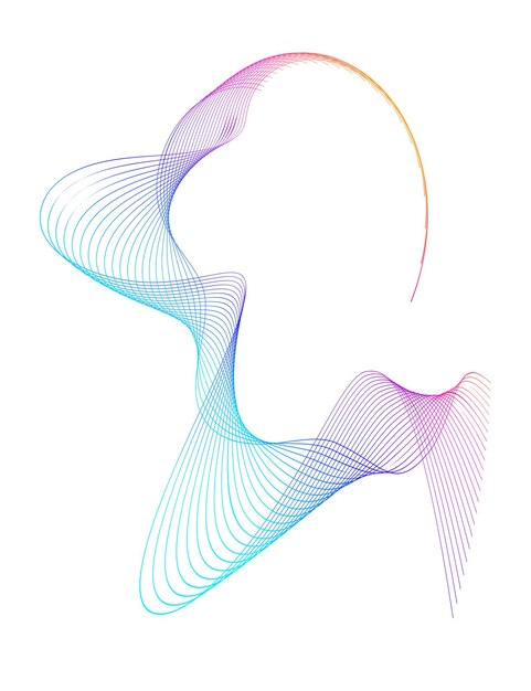 Elementi di design Onda di molte linee Strisce ondulate verticali astratte su sfondo bianco isolato Line art creativa Illustrazione vettoriale EPS 10 Onde colorate con linee create utilizzando lo strumento di fusione