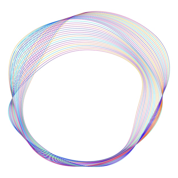 Elementi di design Onda di molte linee viola anello circolare Strisce ondulate verticali astratte su sfondo bianco isolato Illustrazione vettoriale EPS 10 Onde colorate con linee create utilizzando lo strumento Blend