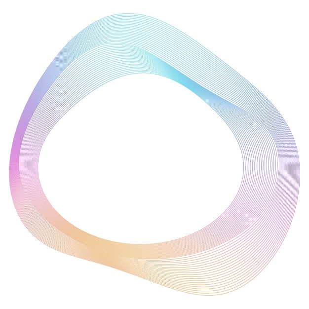 Elementi di design Onda di molte linee viola anello circolare Strisce ondulate verticali astratte su sfondo bianco isolato Illustrazione vettoriale EPS 10 Onde colorate con linee create utilizzando lo strumento Blend