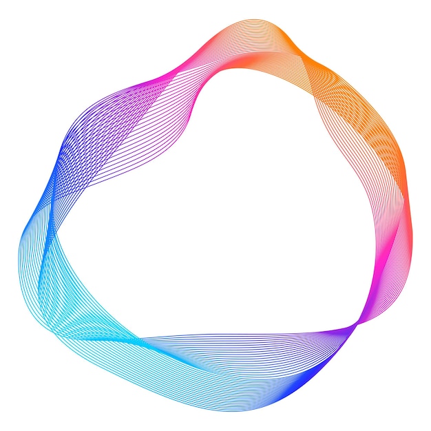 Elementi di design Onda di molte linee viola anello circolare Strisce ondulate verticali astratte su sfondo bianco isolato Illustrazione vettoriale EPS 10 Onde colorate con linee create utilizzando lo strumento Blend