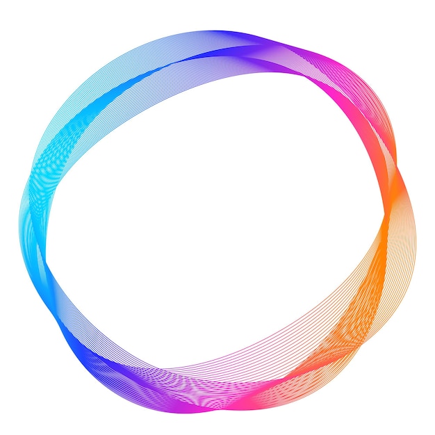 Elementi di design Onda di molte linee viola anello circolare Strisce ondulate verticali astratte su sfondo bianco isolato Illustrazione vettoriale EPS 10 Onde colorate con linee create utilizzando lo strumento Blend