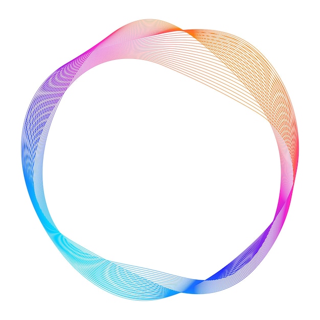 Elementi di design Onda di molte linee viola anello circolare Strisce ondulate verticali astratte su sfondo bianco isolato Illustrazione vettoriale EPS 10 Onde colorate con linee create utilizzando lo strumento Blend