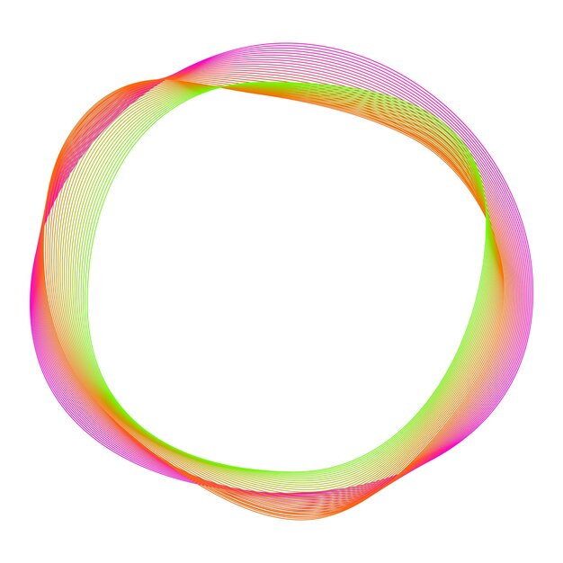 Elementi di design Onda di molte linee viola anello circolare Strisce ondulate verticali astratte su sfondo bianco isolato Illustrazione vettoriale EPS 10 Onde colorate con linee create utilizzando lo strumento Blend