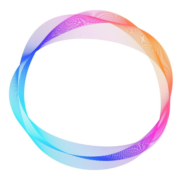 Elementi di design Onda di molte linee viola anello circolare Strisce ondulate verticali astratte su sfondo bianco isolato Illustrazione vettoriale EPS 10 Onde colorate con linee create utilizzando lo strumento Blend