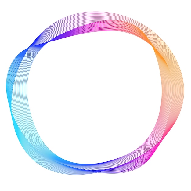 Elementi di design Onda di molte linee viola anello circolare Strisce ondulate verticali astratte su sfondo bianco isolato Illustrazione vettoriale EPS 10 Onde colorate con linee create utilizzando lo strumento Blend