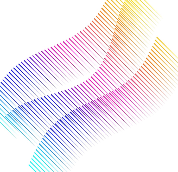 Vettore elementi di design onda di molte linee viola anello circolare strisce ondulate verticali astratte su sfondo bianco isolato illustrazione vettoriale eps 10 onde colorate con linee create utilizzando lo strumento blend