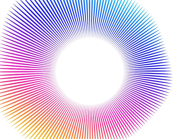 Elementi di design Onda di molte linee viola anello circolare Strisce ondulate verticali astratte su sfondo bianco isolato Illustrazione vettoriale EPS 10 Onde colorate con linee create utilizzando lo strumento Blend