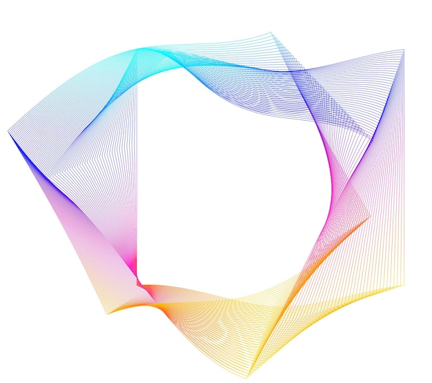 Elementi di design Onda di molte linee viola anello circolare Strisce ondulate verticali astratte su sfondo bianco isolato Illustrazione vettoriale EPS 10 Onde colorate con linee create utilizzando lo strumento Blend