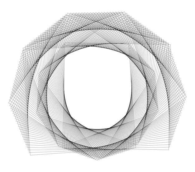 Elementi di design Onda di molte linee viola anello circolare Strisce ondulate verticali astratte su sfondo bianco isolato Illustrazione vettoriale EPS 10 Onde colorate con linee create utilizzando lo strumento Blend