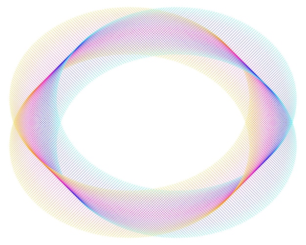 Elementi di design Onda di molte linee viola anello circolare Strisce ondulate verticali astratte su sfondo bianco isolato Illustrazione vettoriale EPS 10 Onde colorate con linee create utilizzando lo strumento Blend