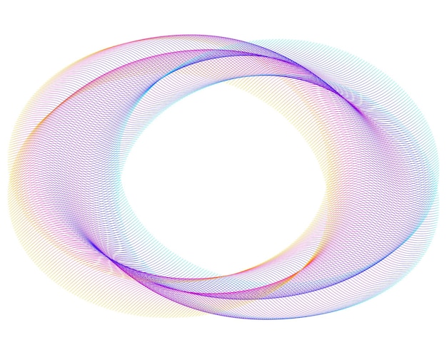 Elementi di design Onda di molte linee viola anello circolare Strisce ondulate verticali astratte su sfondo bianco isolato Illustrazione vettoriale EPS 10 Onde colorate con linee create utilizzando lo strumento Blend