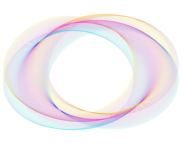 Elementi di design Onda di molte linee viola anello circolare Strisce ondulate verticali astratte su sfondo bianco isolato Illustrazione vettoriale EPS 10 Onde colorate con linee create utilizzando lo strumento Blend
