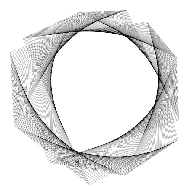 Elementi di design Onda di molte linee viola anello circolare Strisce ondulate verticali astratte su sfondo bianco isolato Illustrazione vettoriale EPS 10 Onde colorate con linee create utilizzando lo strumento Blend