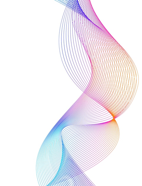 Elementi di design Onda di molte linee viola anello circolare Strisce ondulate verticali astratte su sfondo bianco isolato Illustrazione vettoriale EPS 10 Onde colorate con linee create utilizzando lo strumento Blend