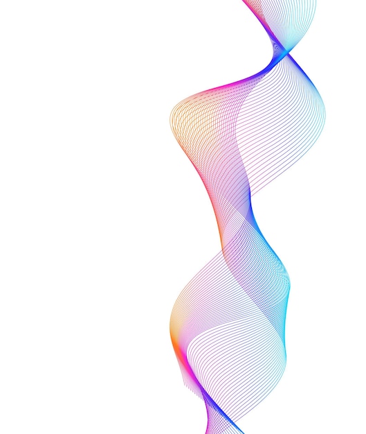 Elementi di design Onda di molte linee viola anello circolare Strisce ondulate verticali astratte su sfondo bianco isolato Illustrazione vettoriale EPS 10 Onde colorate con linee create utilizzando lo strumento Blend