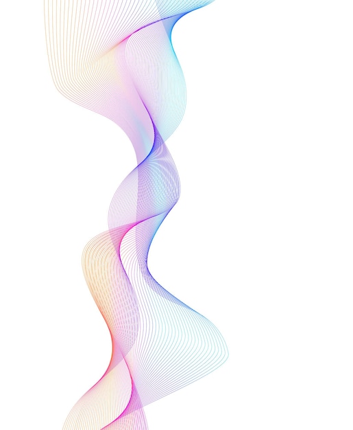 Elementi di design Onda di molte linee viola anello circolare Strisce ondulate verticali astratte su sfondo bianco isolato Illustrazione vettoriale EPS 10 Onde colorate con linee create utilizzando lo strumento Blend