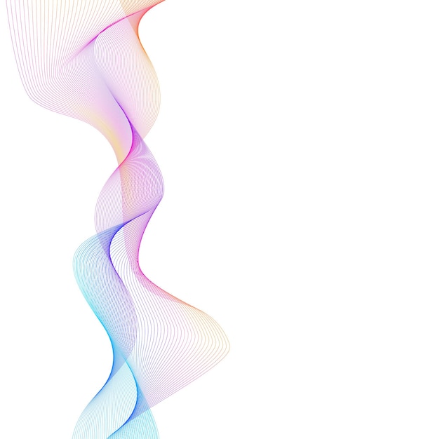 Elementi di design Onda di molte linee viola anello circolare Strisce ondulate verticali astratte su sfondo bianco isolato Illustrazione vettoriale EPS 10 Onde colorate con linee create utilizzando lo strumento Blend