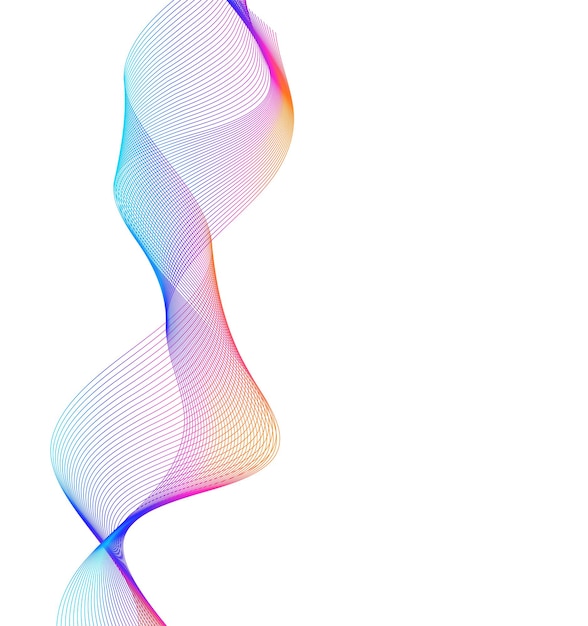 Elementi di design Onda di molte linee viola anello circolare Strisce ondulate verticali astratte su sfondo bianco isolato Illustrazione vettoriale EPS 10 Onde colorate con linee create utilizzando lo strumento Blend