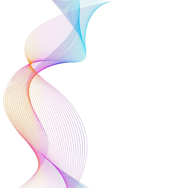 Elementi di design Onda di molte linee viola anello circolare Strisce ondulate verticali astratte su sfondo bianco isolato Illustrazione vettoriale EPS 10 Onde colorate con linee create utilizzando lo strumento Blend