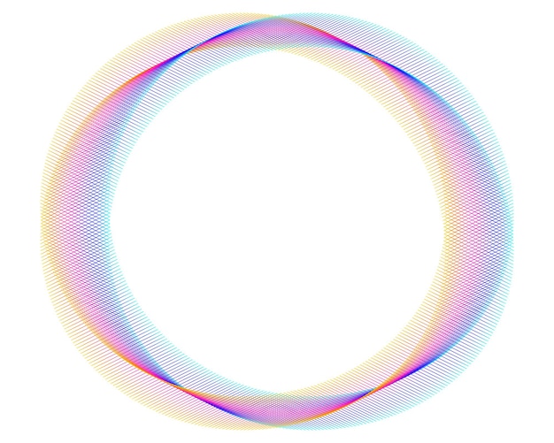 Elementi di design Onda di molte linee viola anello circolare Strisce ondulate verticali astratte su sfondo bianco isolato Illustrazione vettoriale EPS 10 Onde colorate con linee create utilizzando lo strumento Blend