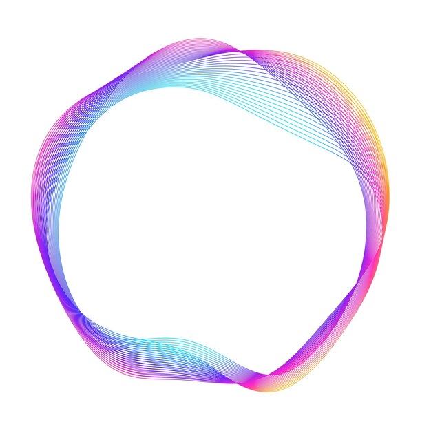 Elementi di design Onda di molte linee viola anello circolare Strisce ondulate verticali astratte su sfondo bianco isolato Illustrazione vettoriale EPS 10 Onde colorate con linee create utilizzando lo strumento Blend