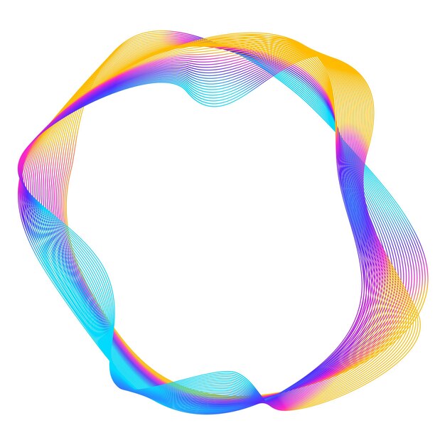 Elementi di design Onda di molte linee viola anello circolare Strisce ondulate verticali astratte su sfondo bianco isolato Illustrazione vettoriale EPS 10 Onde colorate con linee create utilizzando lo strumento Blend
