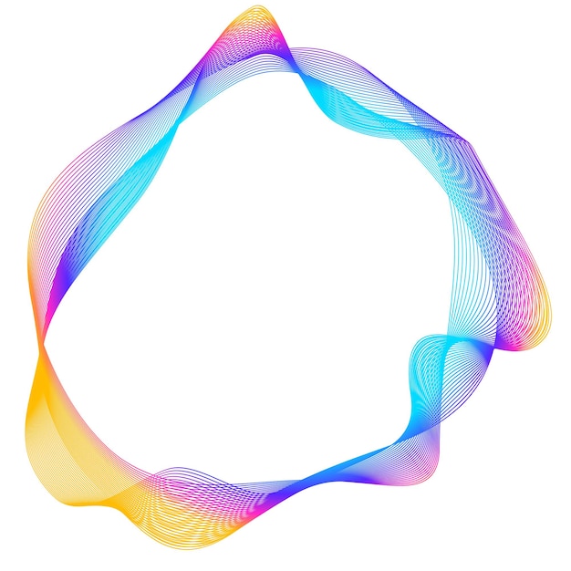 Elementi di design Onda di molte linee viola anello circolare Strisce ondulate verticali astratte su sfondo bianco isolato Illustrazione vettoriale EPS 10 Onde colorate con linee create utilizzando lo strumento Blend