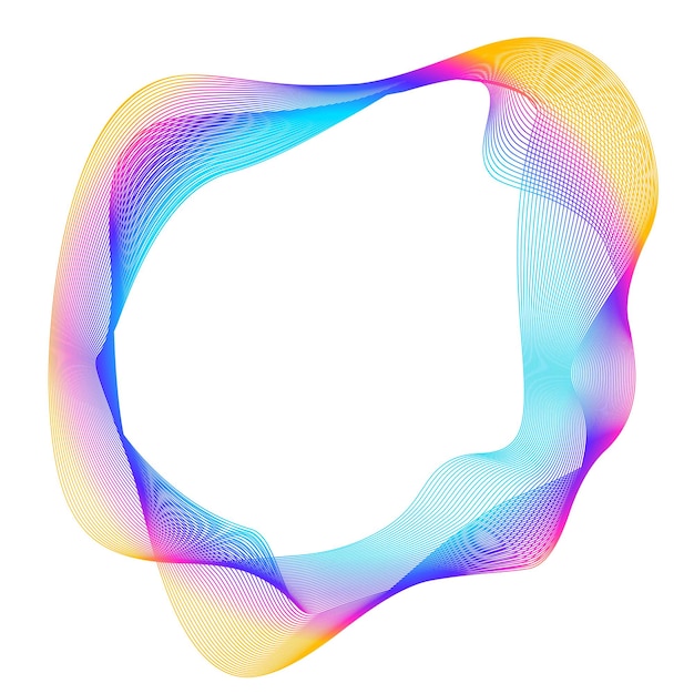 Elementi di design Onda di molte linee viola anello circolare Strisce ondulate verticali astratte su sfondo bianco isolato Illustrazione vettoriale EPS 10 Onde colorate con linee create utilizzando lo strumento Blend