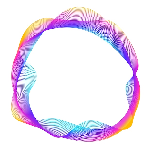 Elementi di design Onda di molte linee viola anello circolare Strisce ondulate verticali astratte su sfondo bianco isolato Illustrazione vettoriale EPS 10 Onde colorate con linee create utilizzando lo strumento Blend