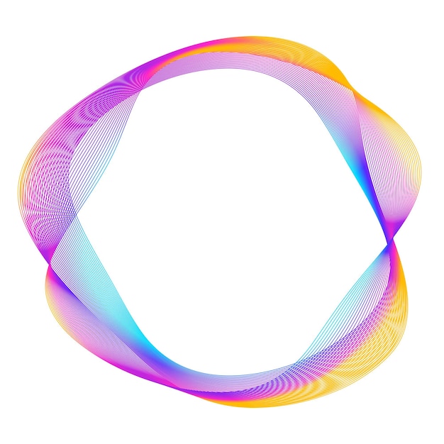 Elementi di design Onda di molte linee viola anello circolare Strisce ondulate verticali astratte su sfondo bianco isolato Illustrazione vettoriale EPS 10 Onde colorate con linee create utilizzando lo strumento Blend