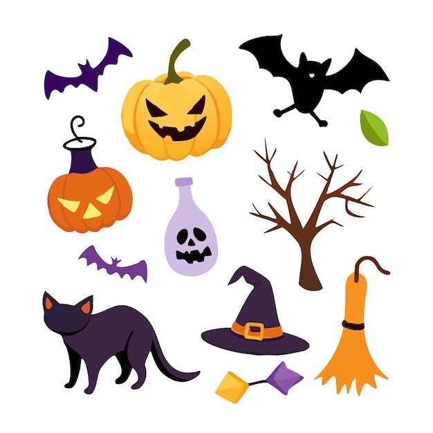 Elementi di Halloween disegnati a mano