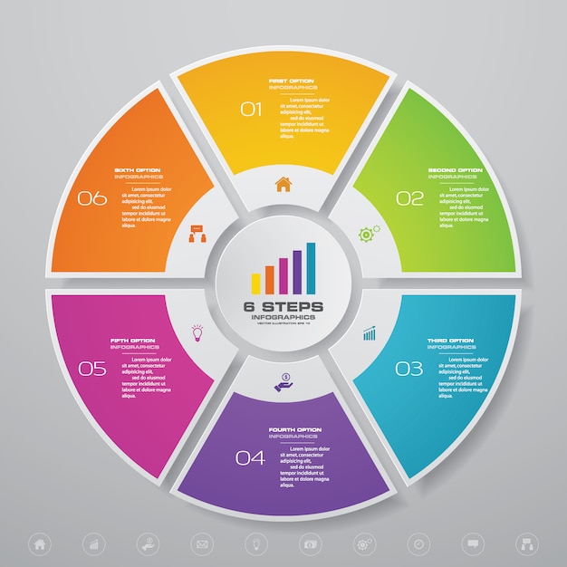 elementi di infografica del diagramma del ciclo per la presentazione dei dati.