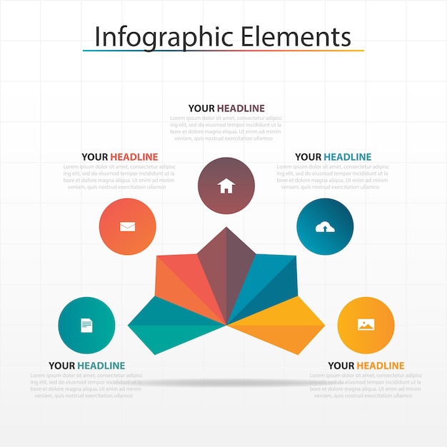 Elementi di Infographics di affari del cerchio colorato