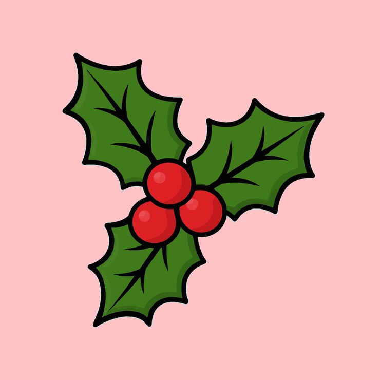 Elementi di Natale Holly Vector Icon