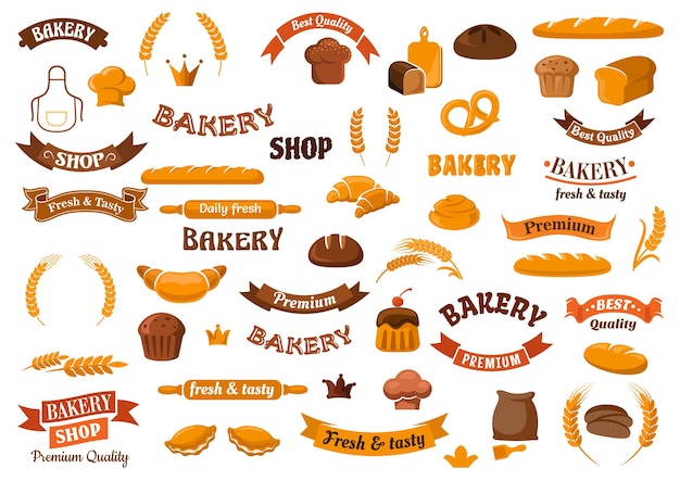 Elementi di panetteria e pasticceria per il design