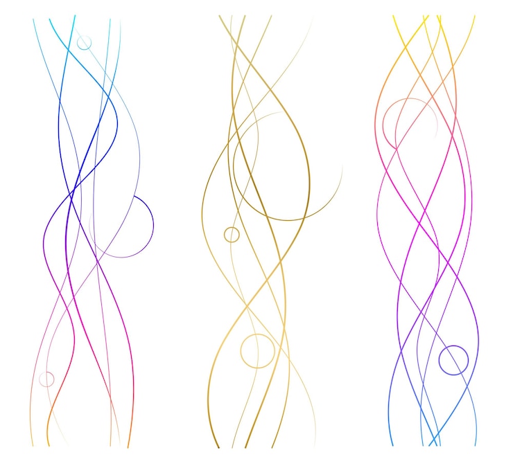Vettore elementi di progettazione onde di molte linee nere viola strisce ondulate astratte su sfondo bianco isolate illustrazione vettoriale eps 10 onde colorate con linee