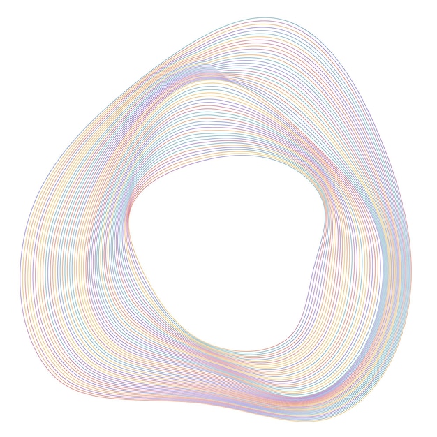 Elementi di progettazione onde di molte linee viola anello cerchio strisce ondulate verticali astratte su sfondo bianco isolate illustrazione vettoriale EPS 10 onde colorate con linee create utilizzando Blend Tool