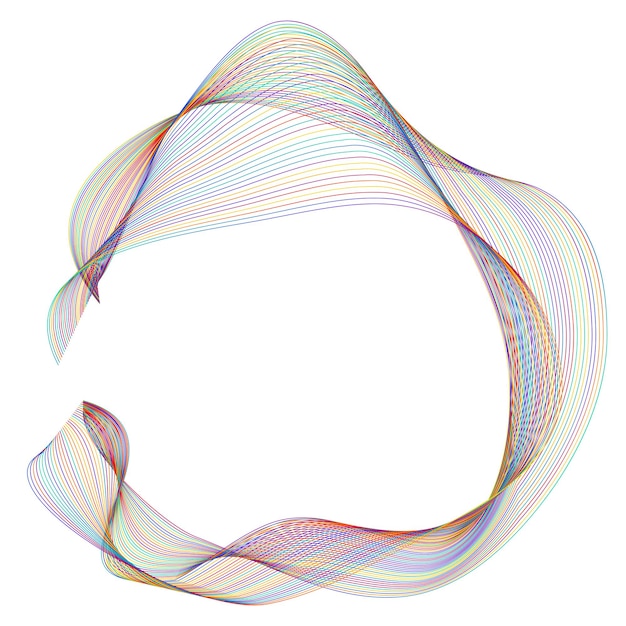 Elementi di progettazione onde di molte linee viola anello cerchio strisce ondulate verticali astratte su sfondo bianco isolate illustrazione vettoriale EPS 10 onde colorate con linee create utilizzando Blend Tool