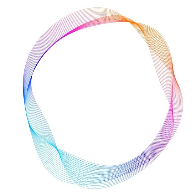 Elementi di progettazione onde di molte linee viola anello cerchio strisce ondulate verticali astratte su sfondo bianco isolate illustrazione vettoriale EPS 10 onde colorate con linee create utilizzando Blend Tool