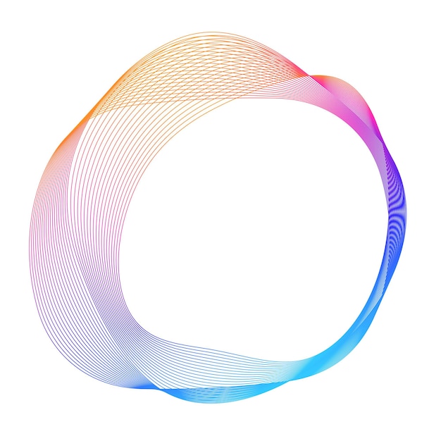 Elementi di progettazione onde di molte linee viola anello cerchio strisce ondulate verticali astratte su sfondo bianco isolate illustrazione vettoriale EPS 10 onde colorate con linee create utilizzando Blend Tool