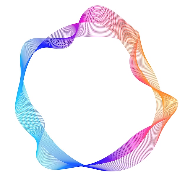 Elementi di progettazione onde di molte linee viola anello cerchio strisce ondulate verticali astratte su sfondo bianco isolate illustrazione vettoriale EPS 10 onde colorate con linee create utilizzando Blend Tool